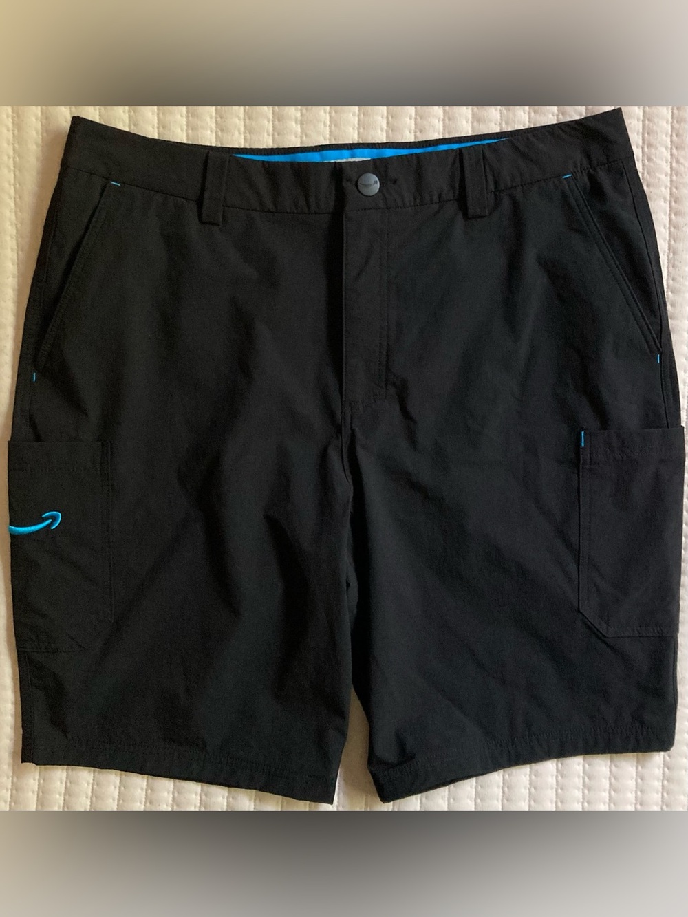 Amazon Luly Yang Cargo Shorts Men’s XL 38 10” Black Nylon Delivery Driver